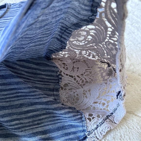 We The Free | Blue and White Battenburg Stripe Top | Size Medium - Picture 6 of 11